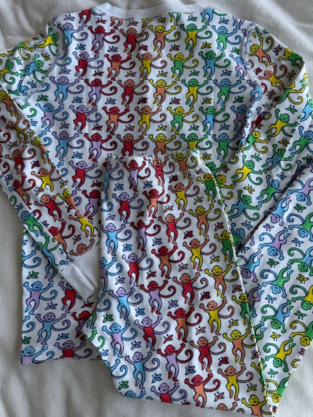 Girls Roller Rabbit Long Sleeve Monkey Print Pajama Set - Picture 2 of 5